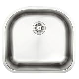 Schon SC208 Single Bowl Kitchen Sink, Stainless Steel, 23-1/2-Inch by 21-Inch
