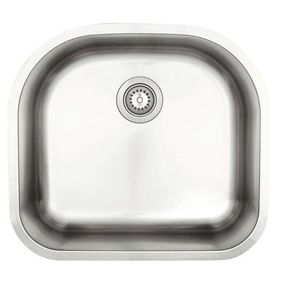 Schon SC208 Single Bowl Kitchen Sink, Stainless Steel, 23-1/2-Inch by 21-Inch