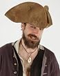 Scallywag Brown Faux Leather Tricorn Pirate Hat
