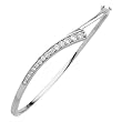 14K White Gold 3/4 ct. Diamond ''Journey of Love'' Bangle Bracelet