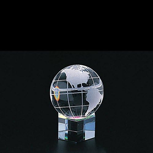 60 Mm Optical Crystal Globe on Reflective Hex Base