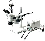 AmScope 3.5x-90x Fiber Optic Boom Stand Microscope + 9.1 MP Digital Camera