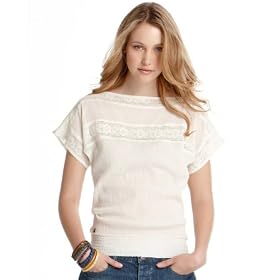 Roxy Top, Short Sleeve Crochet Trim