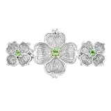 Dogwood Collection Silver Tone Three Blooms Brooch