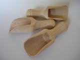 Produkt-Bild: 3 mini Holz- Schaufeln / Portionsschaufeln f&uuml;r Salz, Zucker, Mehl, Tee, Gew&uuml;rze etc., L&auml;nge: 7,5 cm