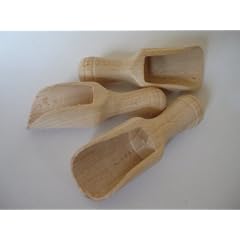 3 mini Holz- Schaufeln / Portionsschaufeln f�r Salz, Zucker, Mehl, Tee, Gew�rze etc., L�nge: 7,5 cm