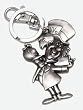 Mad Hatter Pewter Keychain