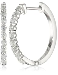 14k White Gold Diamond Hoop Earrings (1/3 cttw, H-I Color, I1-I2 Clarity)