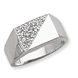 Sterling Silver Men's CZ Ring