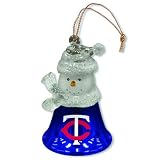 Pack of 3 MLB Minnesota Twins Snowman Bell Christmas Ornaments 2.5"