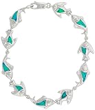 7 1/4 Synthetic Opal Fish Bracelet 3/8 (10 mm) Wide