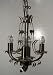 ANTIQUE BRASS EFFECT LEAF GOTHIC 3 ARM CHANDELIER CEILING LIGHT FITTING