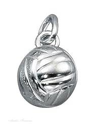 Sterling Silver 3D Volleyball Sports Charm