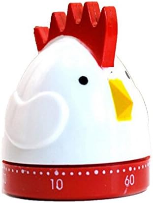Kardiar Novelty Mechanical White Chicken Shaped Kitchen Timer Chick Home Cooking Long Loud Ring Manual Timers With Alarm