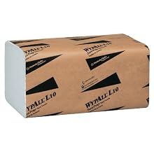 Kimberly-Clark Wypall 01770 L10 Sani-Prep 1-Ply Paper-Banded Dairy Towels, 10-1/2" Length x 9-19/64" Width, White (12 Packs of 200)