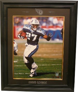 Eddie George unsigned Tennessee Titans 16x20 Photo Custom Logo Framed