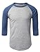 LE3NO Mens Casual Slim Fit 3/4 Sleeve Raglan T Shirt