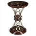 Accent Side Table with Top and Base in Sliced Bamboo Ring Detail