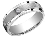 Benchmark Mens 7mm Comfort Fit Diamond Wedding Band 1/8 Ct (ctw) in Sterling Silver (Lifetime Guarantee)
