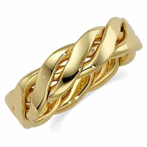 14Kt Yellow Gold Hand Woven Men's Gold Band