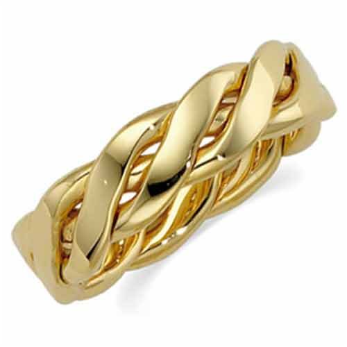 14Kt Yellow Gold Hand Woven Men's Gold Band