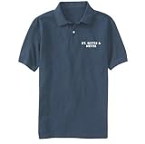 POLO SHIRT LIGHT BLUE EMBROIDERY  SIMPLE WORD ST. KITTS & NEVIS 