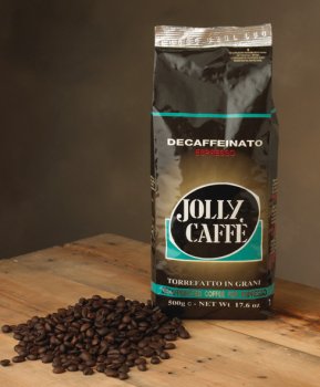Jolly Caffe Decaffeinated Espresso from Florence, Italy. Whole Beans - 1.1 lb bag
