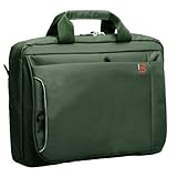 14.1 inch Green Quad Compartment Laptop Notebook Carry Case / Briefcase / Shoulder Messenger Bag