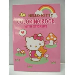 HELLO KITTY PINK COLORING BOOK WITH STICKERS