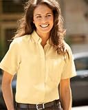 UltraClub Ladies Classic Wrinkle-Free Short-Sleeve Oxford. 8973