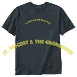T-SHIRT BLACK  WORD ST. VINCENT & THE GRENADINES RETRO 