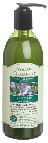 Avalon Organics Rosemary Hand And Body Lotion, 12-Ounce Bottle (Pack of 2)