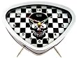 Black Skull Checkered Black and White Alarm Clock