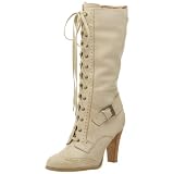Tribeca Womens Cross Eye Lace Up Heeled Boot