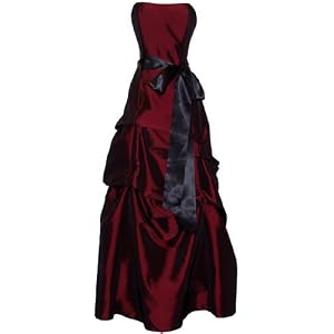 Strapless Taffeta Bridesmaid Prom Holiday Formal Gown Lo