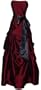 Strapless Taffeta Bridesmaid Prom Holiday Formal Gown Long Dress Junior Plus Size