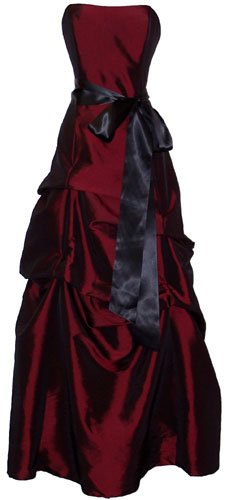 Strapless Taffeta Bridesmaid Prom Holiday Formal Gown Long Dress