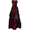 Strapless Taffeta Bridesmaid Prom Holiday Formal Gown Long Dress Junior Plus Size