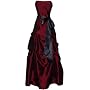 Strapless Taffeta Bridesmaid Prom Holiday Formal Gown Long Dress
