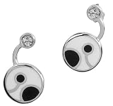 Cobra Rondo - JE409AGBL - Boucles D'Oreilles Femme Argent 925/ 1000 Résine et Pierres Blanches