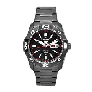 Seiko Men's SNZJ11 Sports Black Stainless-Steel Automatic Black Dial Watch