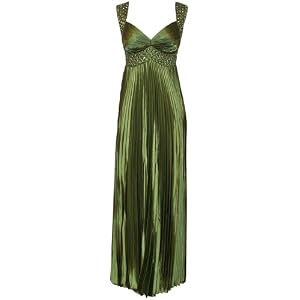 Beaded Pleated Satin Prom Dress Bridesmaid Formal Gown
