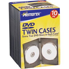 MEMOREX DVD TWIN STORAGE 10PK BLACK