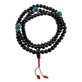 Premium Quality Tibetan 9mm Dark Wood Prayer Beads, Tibetan Mala, #3