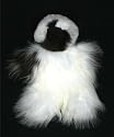 Soft Cuddly Baby Alpaca Fur Stuffed Hand Made Panda Teddy Bear 13 Inch Size ATB_WHITEDKBWN13_035