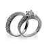Eve's Addiction Sterling Silver Diamond Cubic Zirconia Wedding Ring Set