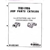 1981 1983 1984 1985 1986 JEEP Parts Book List Guide Catalog by Jeep