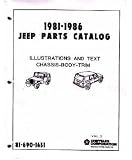 1981 1983 1984 1985 1986 JEEP Parts Book List Guide Catalog