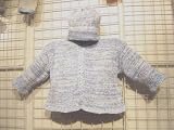 Ck41, Blue Chenille/denim Cotton Tweed Boys Cardigan Sweater, Hat Set