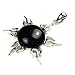 Natural Black Onyx Sun Designed Sterling Silver Pendant with Rhodium Plated